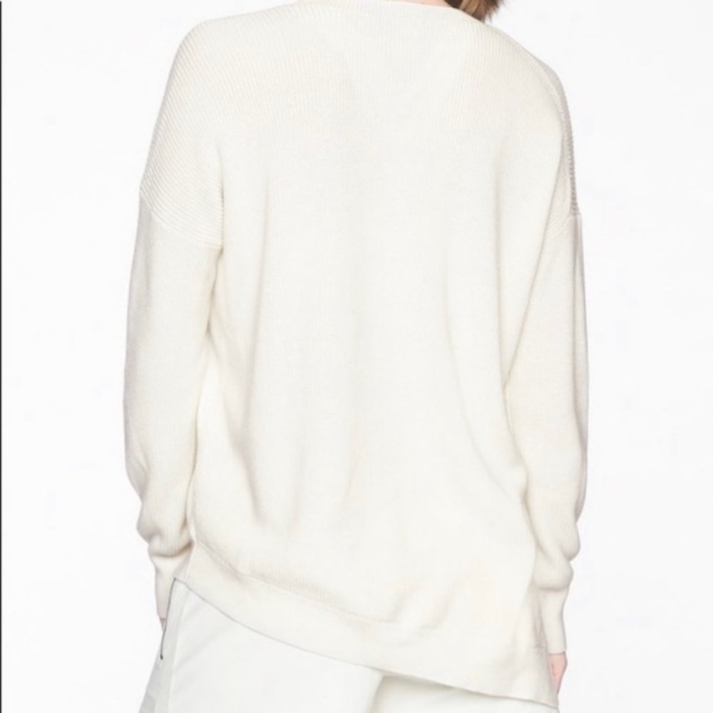 Athleta | Ivory Rest Day Asymmetric Sweater - Picture 3 of 13